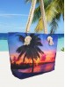 Canvas Palm Tree Print Shoulder Tote